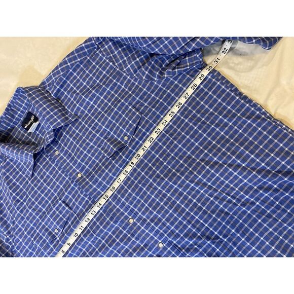 Wrangler Men's Sz 3XL Pearl Snap Western Long Sleeve Shirt Check Pockets EUC - Picture 6 of 8